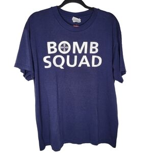 Vintage Bomb Squad Military Air Force Fighter Jet Double Sided T-Shirt in Navy